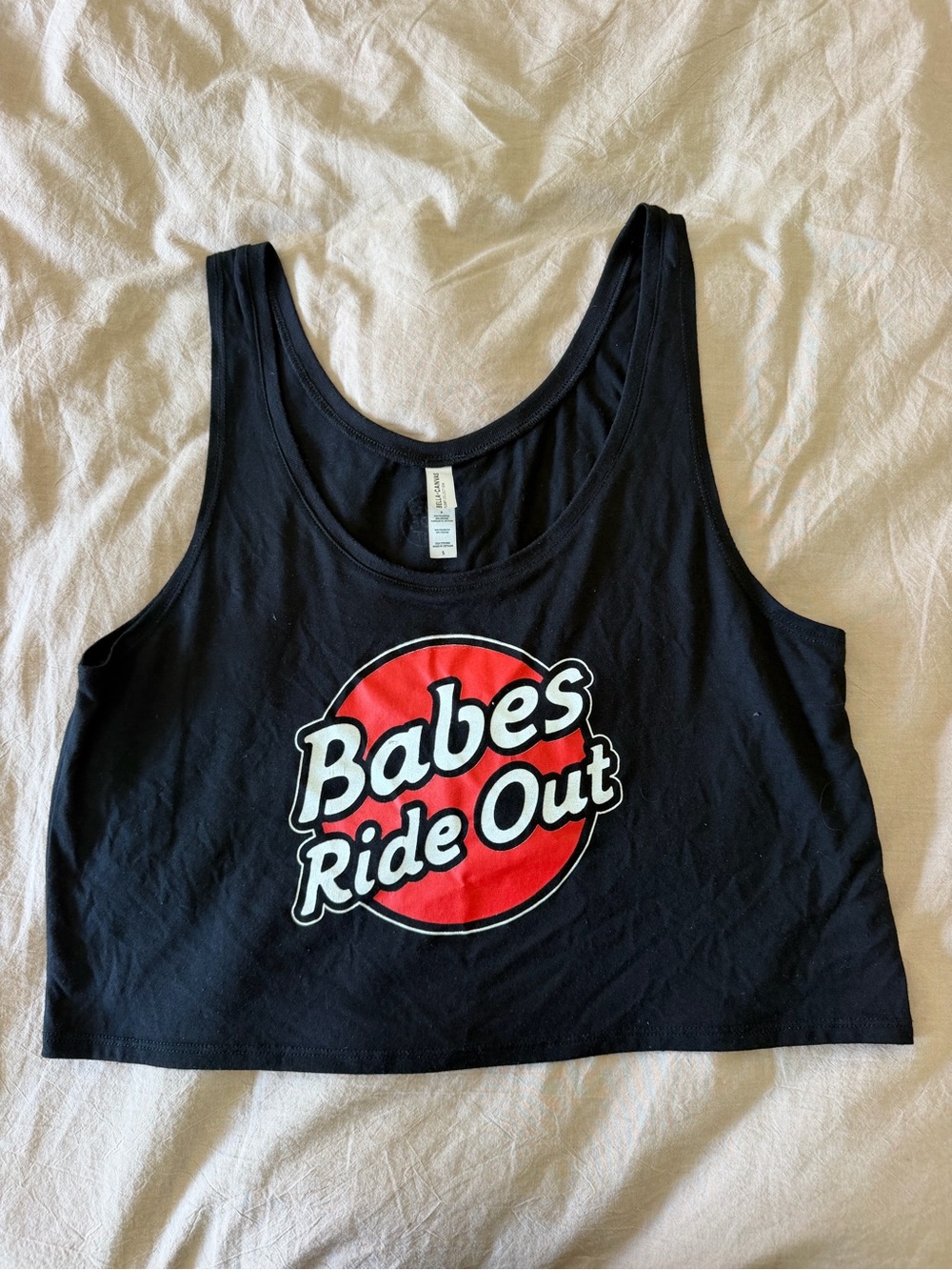 Babes Ride Out Black Cropped Tank